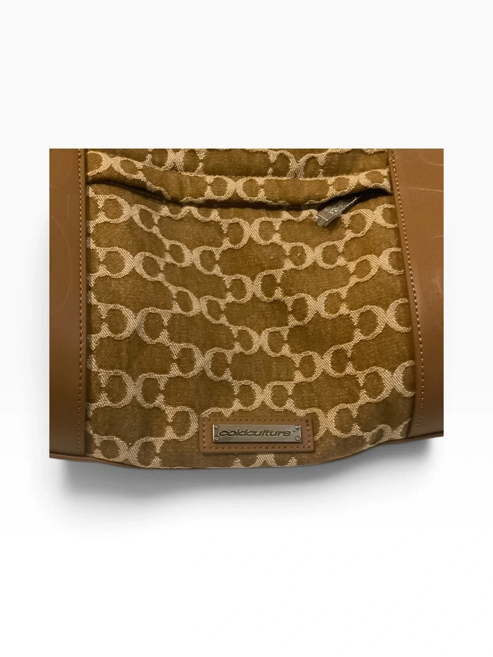 Lux Canvas Logo-Print Brown Duffel with Removable Strap